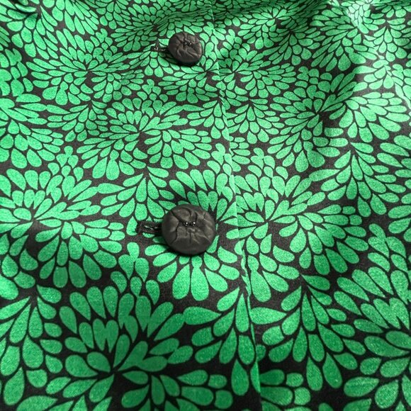 Doncaster Women's Floral Blazer Jacket Green Black Cotton Silk Formal Coat - Picture 6 of 9